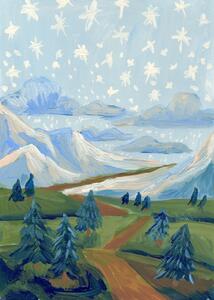 Illustration Snowing stars, Eleanor Baker, (30 x 40 cm)