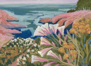 Illustration Sea and flowers, Eleanor Baker, (40 x 30 cm)