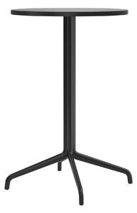 Audo Copenhagen - Harbour Column Counter Table 4-star - Black/Black Oak - Ø60 cm - Barbord - Norm Architects - Svart - Metall/Trä
