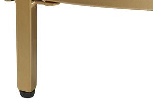 Soffbord Guld Härdat Glas Järn 70 cm med Hylla Rund Glam Modern Vardagsrum Möbler Beliani