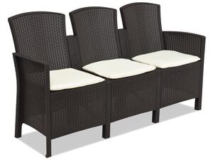 Tre-sits Lido 3 brun Bica technorattan soffa