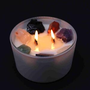 Large Chakra Crystal Candle - Seven Chakra