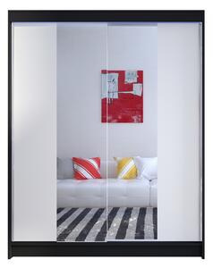 NORTHALLERTON Garderob med Spegel 150x200 cm Vit/Svart -