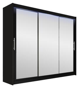 SIA Garderob med Spegel 250x215 cm Svart -
