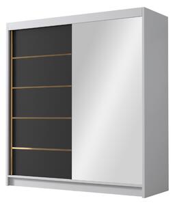 NIKYN Garderob med Spegel 180x215 cm Svart/Vit -