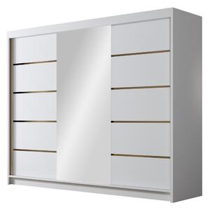 RHENE Garderob med Spegel 250x215 cm Vit -