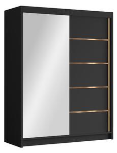 Emet Garderob med Spegel 150x200 cm Svart -