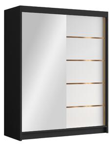 Emet Garderob med Spegel 150x200 cm Svart -