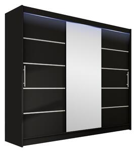 SIA Garderob med Spegel 250x215 cm Svart -