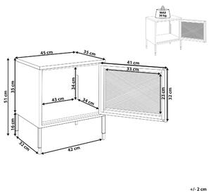 Sängbord Mörkröd Stål Metall Nätdörr Nattduksbord Industriell design Pulverlackerad Sovrum förvaringsmöbler Beliani
