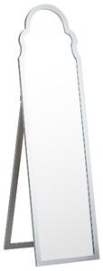 Stående Spegel Silver MDF Glas 40 x 150 cm med Ställning Dekorativ Ram Modern Design Beliani