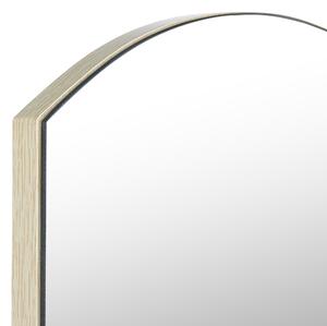 Stående Spegel Ljus Trä Glas MDF 50 x 150 cm med Hylla Stående Dekorativ Ram Modern Design Beliani