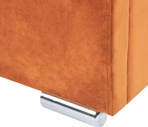 Dubbelsäng med Förvaring Orange Sammetsklädsel 160 x 200 cm Modern Design Stoppad Sänggavel Ottoman Beliani