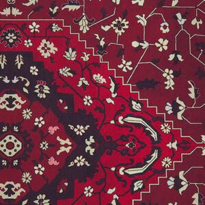 Matta Röd Polyester 80 x 300 cm Hall Kök Lång matta Halkskydd Beliani