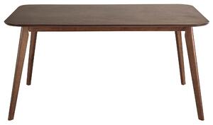 Matbord Mörk trä MDF Fanér 150 x 90 cm Rektangulärt Traditionellt Retro Stil Beliani