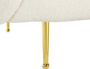 Soffa Vit Boucle Tyg 3-sits Mjuk Nubby Guld Ben Retro Glam Art Decor Style Beliani
