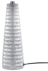 Bordslampa Silver Keramik 58 cm Geometriskt Mönster Svart Empire Skärm Nattduksbord Vardagsrum Sovrum Belysning Retro stil Beliani