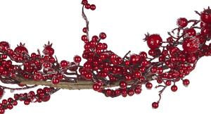 Julgirland Röd Syntetmaterial 150 cm Konstgjord med Ornament Frostig Beliani
