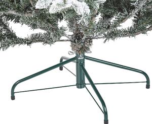 Konstgjord julgran Vit Syntet 210 cm Snötäckt Gångjärnsgrenar Högtid Jul Beliani