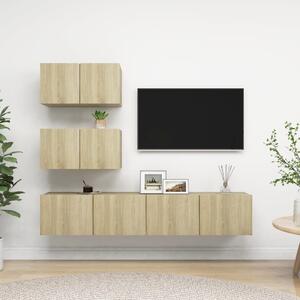 TV-skåp 4 delar sonoma-ek konstruerat trä