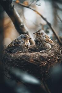 Fotografi Birds In Nest No 2, Treechild