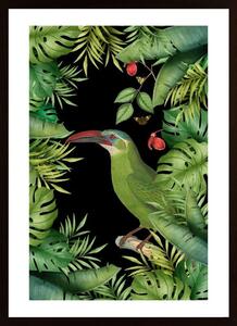 Jungle With Green Toucan Poster