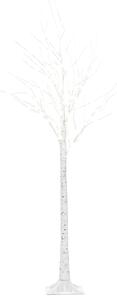 Utomhus LED Julgran Vit Metall 160 cm Ljusträd Dekoration Säsongsbetonad Trädgårdsdekor med Led Lights Beliani