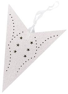 Set med 2 Adventsstjärnor Vit Glittrigt Papper 45 cm Hängande LED Jul Heminredning Högtidlig Traditionell Beliani