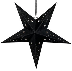 Set med 2 Adventsstjärnor Svart Sammetspapper 45 cm Hängande LED Jul Heminredning Högtidlig Traditionell Beliani