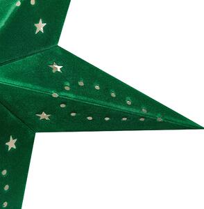Set med 2 Adventsstjärnor Grön Sammetspapper 45 cm Hängande LED Jul Heminredning Högtidlig Traditionell Beliani