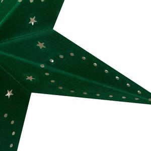 Set med 2 Adventsstjärnor Grön Sammetspapper 60 cm Hängande LED Jul Heminredning Högtidlig Traditionell Beliani