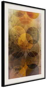 Inramad Poster / Tavla - Golden Circles - 20x30 Guldram