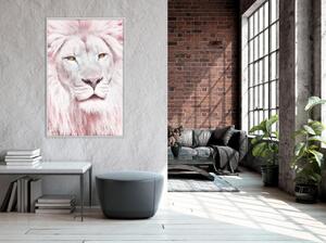 Inramad Poster / Tavla - Dreamy Lion - 40x60 Guldram med passepartout