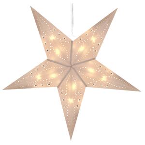 Set med 2 Adventsstjärnor Vit Glittrigt Papper 60 cm Hängande LED Jul Heminredning Högtidlig Traditionell Beliani