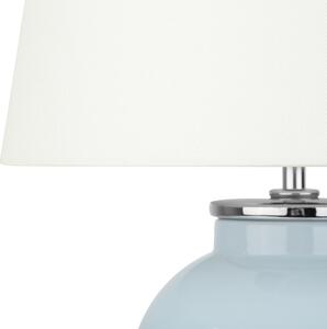 Bordslampa Ljusblå Vit Keramik 45 cm Högglans Retrostil Beliani