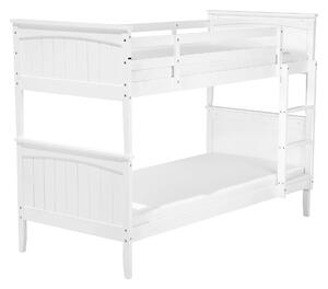 Våningssäng Vit Trä Tall 90 x 200 cm Barn Sovrum Barnrum Beliani