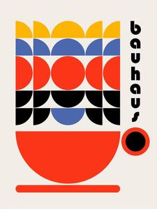 Illustration Bauhaus Coffee 70s Decor, Retrodrome