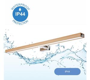 Brilagi-Badrumsspegel med LED-belysning WOODY MIRROR LED/15W/230V IP44 ek/krom