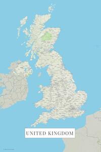 Karta United Kingdom color