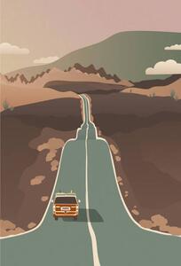 Illustration Retro Road Surf Trip Concept, Vector, LucidSurf