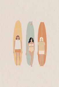 Illustration Longboard surf competition, vector illustration, LucidSurf