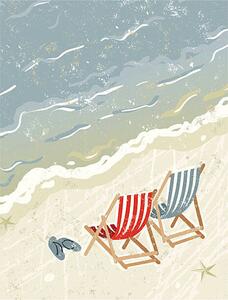 Illustration Deck Chairs on the Beach, MHJ