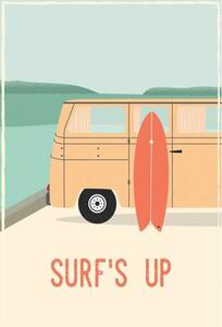 Illustration Surf´s up - retro vintage surf., LucidSurf