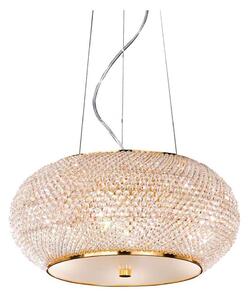 Ideal Lux - Kristallkrona med textilsladd PASHA 6xE14/40W/230V diameter 40cm guld