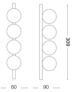 Ideal Lux - LED taklampa PING PONG 4xLED/3W/230V CRI 90 mässing