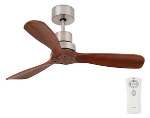FARO 33508DC - Takfläkt MINI LANTAU krom/brun diameter 108 cm + fjärrkontrol