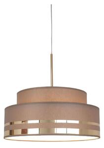 Ljuskrona med textilsladd TAMI 1xE27/60W/230V brun/guld