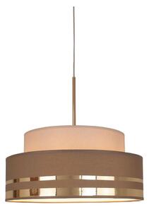 Ljuskrona med textilsladd TAMI 1xE27/60W/230V beige/brun/guld