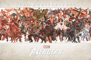 Poster, Affisch Avengers - 60th Anniversary by Alex Ross, (91.5 x 61 cm)