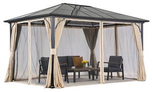 Modernt trädgårdspaviljong Santiago Premium 3x3,6m Garden Point beige